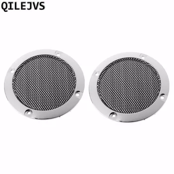 

gaijia QILEJVS 2 Pcs 3" inch Black Audio Speaker Cover Decorative Circle Metal Mesh Grille