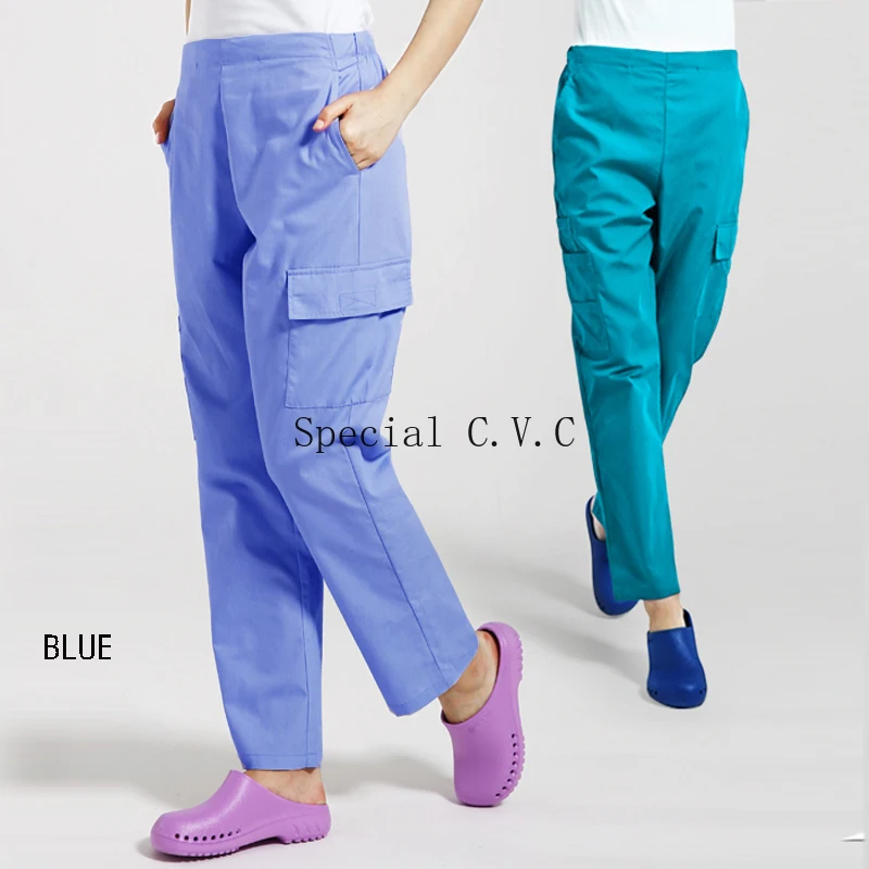 

Women Men Scrubs Pants with Six Pockets Medical Uniforms Doctor Nurse Workwear Scrub Bottoms Cotton