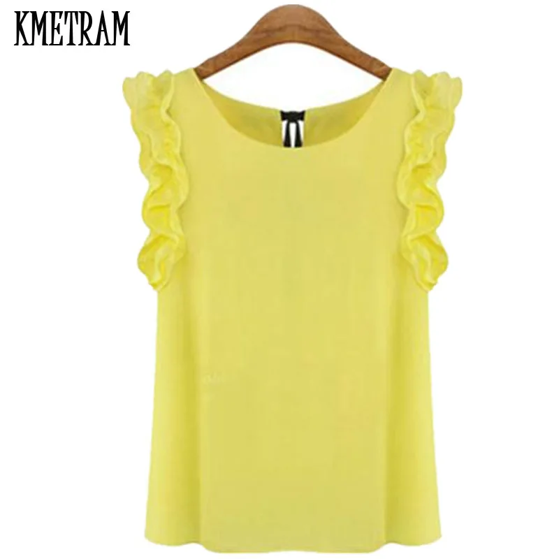 Womens Tops And Blouses 2017 Europe Fashion Sleeveless Women Chiffon Blouse New Style Hot Sale Bow Women Blouse Shirt WLL0288