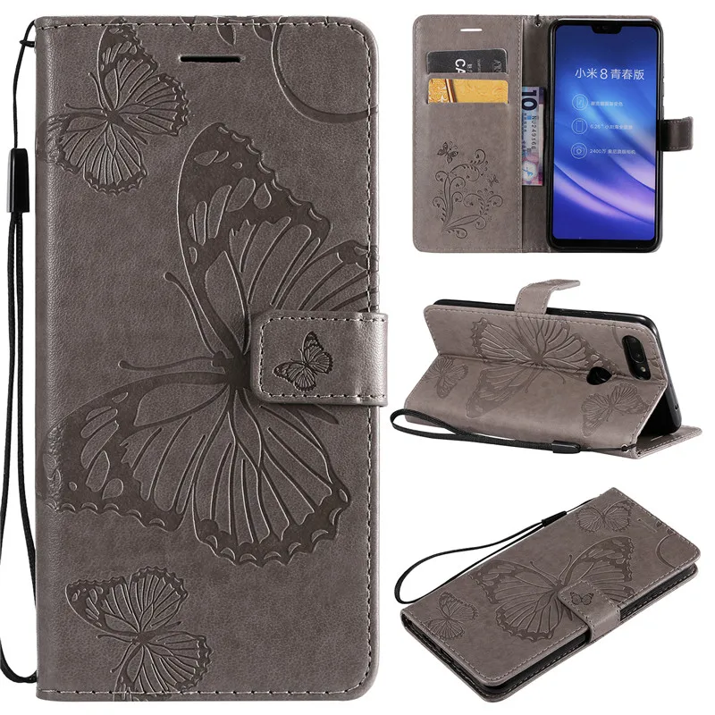 Magnetic PU Leather 3D Embossed Cat Tree Wallet Case For Xiaomi 8Lite Flip Wallet Phone Case Cover For Xiaomi 8Lite Case Coque (29)