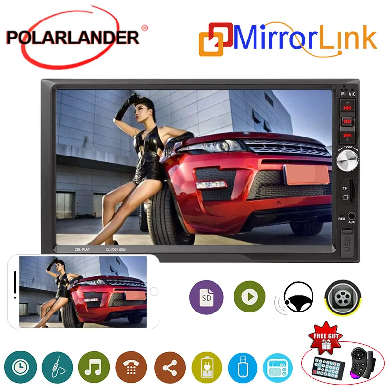 

2 Din 7022B Bluetooth Hands-free Mobile Phone Interconnection MP5 Car Radio Supports Three-screen Display Function 7 Inch