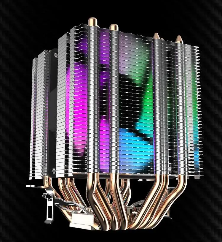 Darkflash وحدة المعالجة المركزية برودة 6 Heatpipes مع led مروحة 3pin 90 مللي متر CPU Fan for الكمبيوتر LGA/2011/775 /115x/1366 AM2/AM3/AM4