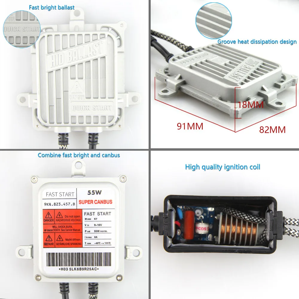 Новый товар K7 55 Вт AC Super Canbus H1 H3 H7 H11 9005 9006 HID ксеноновый комплект коннектора 4300k 5000k