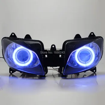 

Assembly Blue Angel Eyes Projector HID Motorcycle Headlight Fits For Yamaha YZF R1 2000-2001