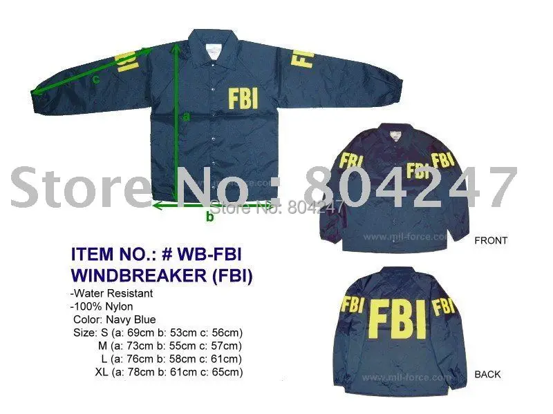 fbi windbreaker jacket