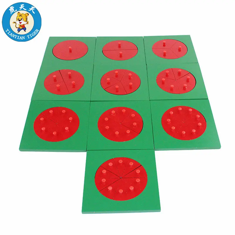  Baby Montessori Math Learning Education Wooden Toys Circular Division Grasping Puzzle Board