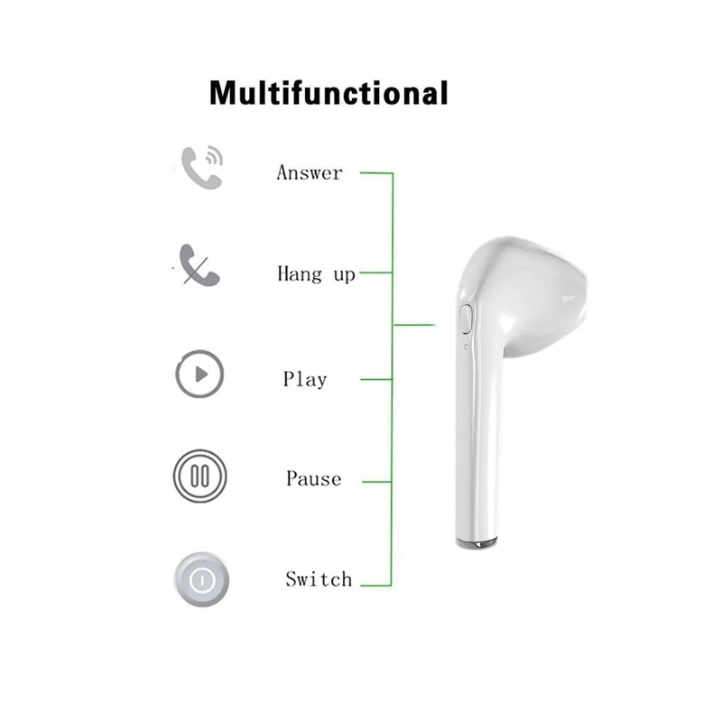 Kopen ABAY I7 TWS Een Stuk Oordopjes Tuur Mini Draadloze Bluetooth Oortelefoon Oortjes Stereo Muziek Headset Voor xiaomi3 iPhone Andriod