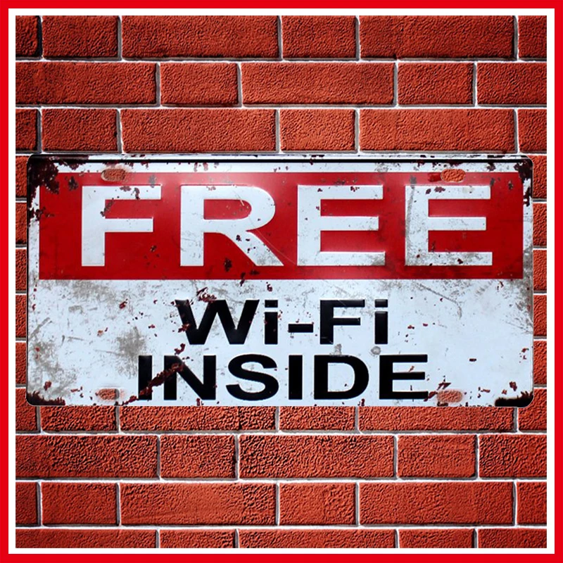 Бесплатный Wi Fi внутри WLAN Металлическая Автомобильная тарелка винтажный домашний