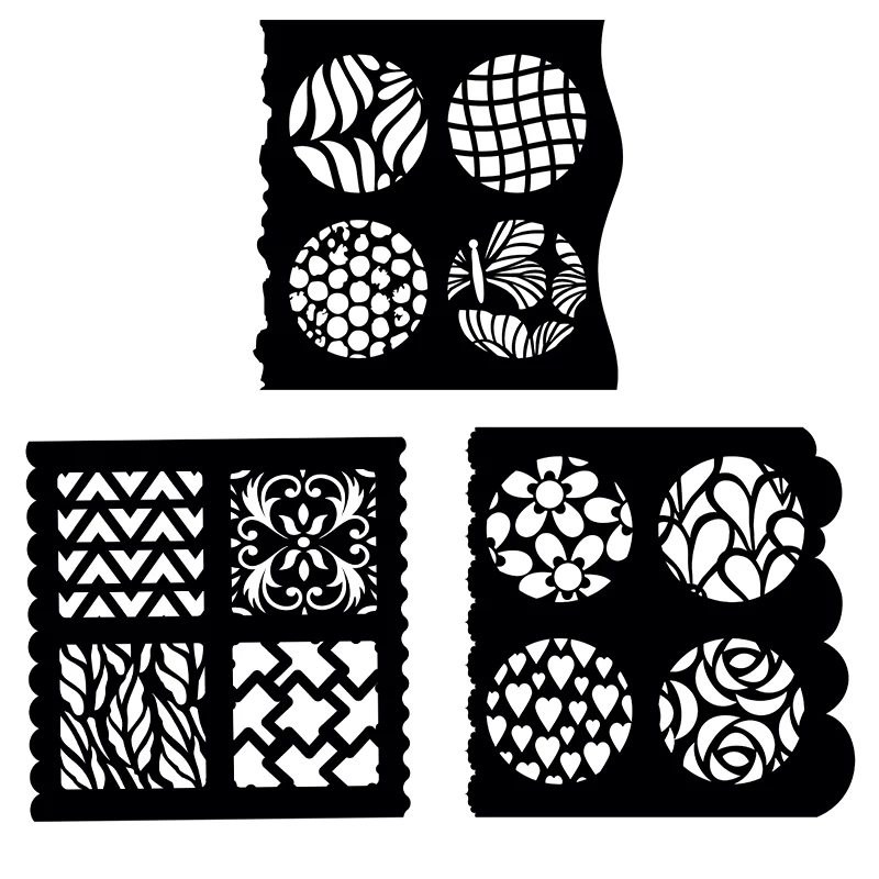 

Square Circle Pattern Flowers Hearts Leaves Plastic Stencils For DIY Scrapbooking Paper Cards Crafts Drawing Sheets Templates