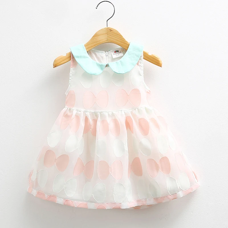 

Girls Dress Net Yarn Dot Baby Girl Dress Sleeveless Solid Summer Little Girls Dresses Fashion Children Clothing 2429Z