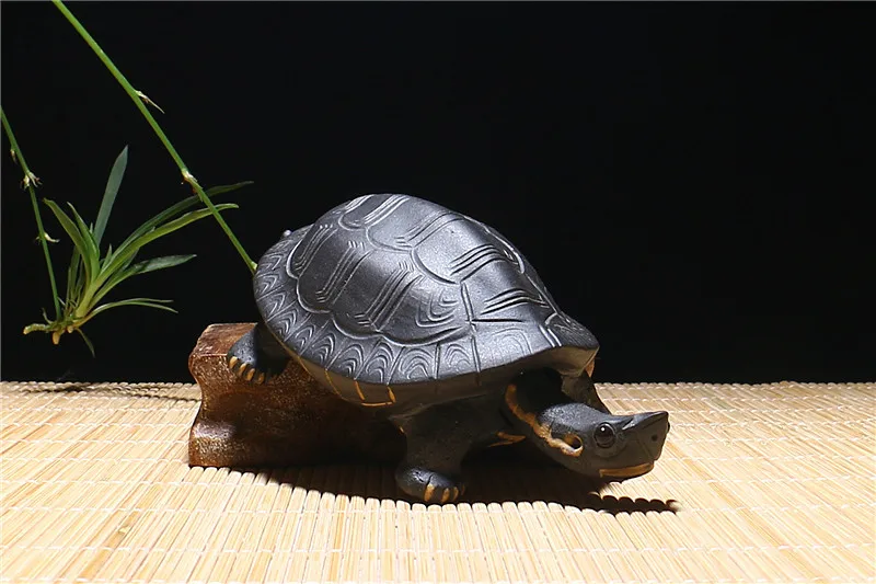 Бутик Фиолетовый глиняный чай ПЭТ 3D черепаховый чайный поднос аксессуары Подарки черепаха для долголетия керамические поделки декоративные