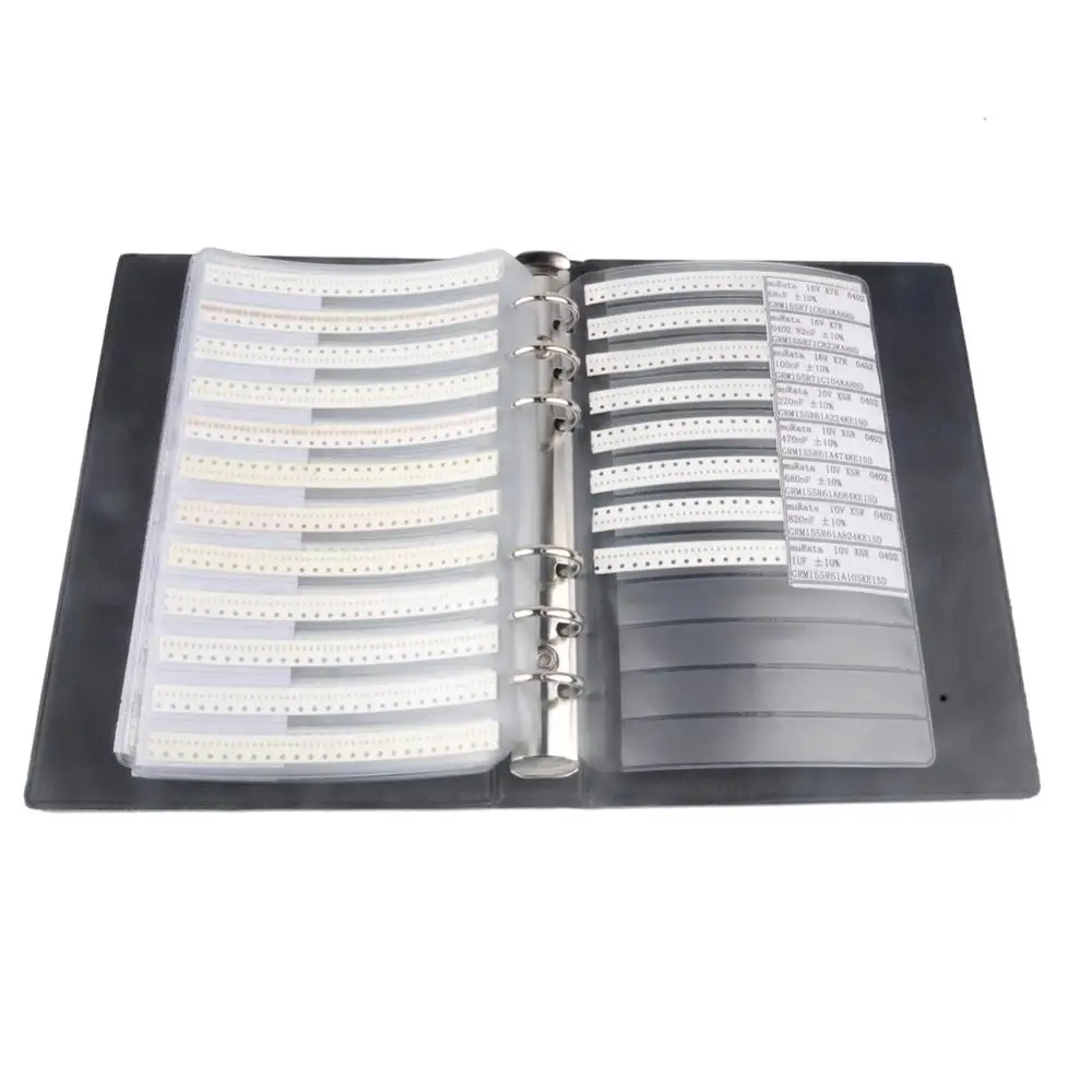 

0402 SMD Capacitor Sample Book (0.5pF-1uF) 80 Value 4000pcs All Series Combo Kit SMT Pack Box Book