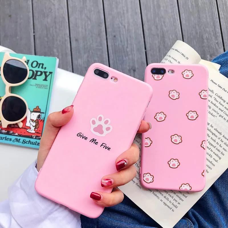 

Cute Cartoon Cat paw Ultra Thin Phone Case For iphone 7 6 6S 8 Plus Case For iphone X XR XS MAX Funny Animal Silicone TPU Cover