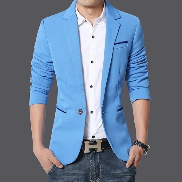 Демисезонный для мужчин хлопковый Блейзер Бизнес повседневное плюс размеры 4XL 5XL s Синий Черный Хаки официальные пиджаки пальт