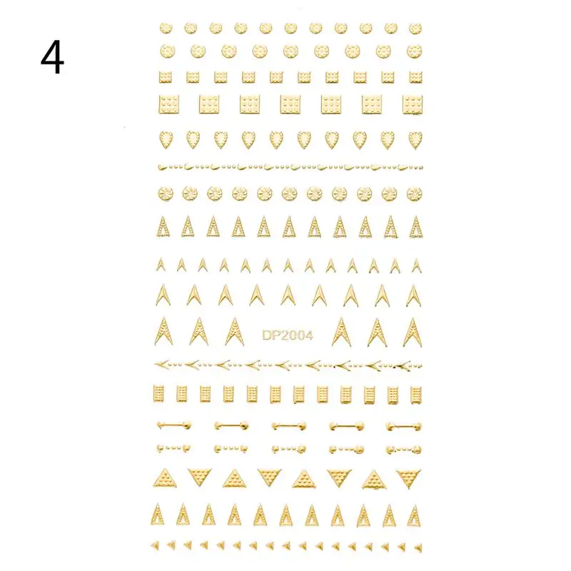 1 лист 3D наклейки для ногтей золото серебро мульти-дизайн мульти-Размер полоса клейкая лента DIY Фольга Маникюр ногтей наклейки для ногтей - Цвет: Pattern-12