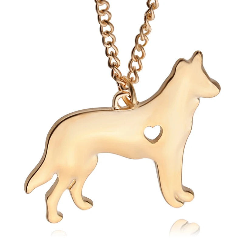 exquisite lovely female Jewelry animal Dog In Heart Necklace Pendant