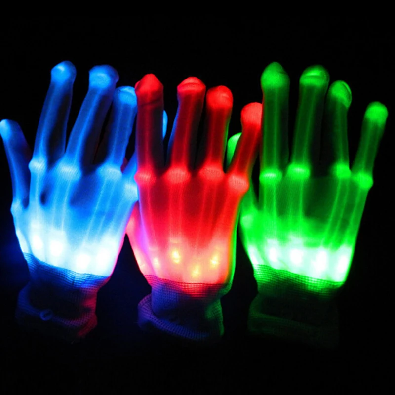 1 шт. красочные мигающие перчатки варежки светодиодный светильник на палец праздничный Декор Вечерние