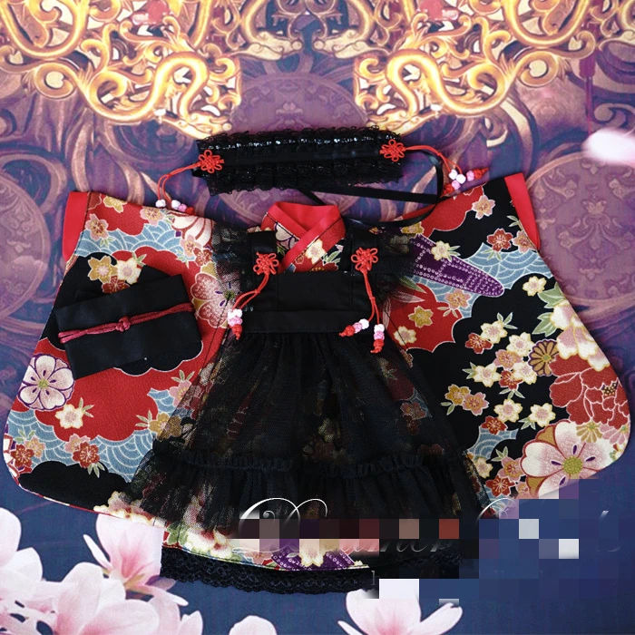 SD BJD куклы ткань горничной японский стиль юката платье для 1/4 Bjd куклы кимоно платье для игрушек