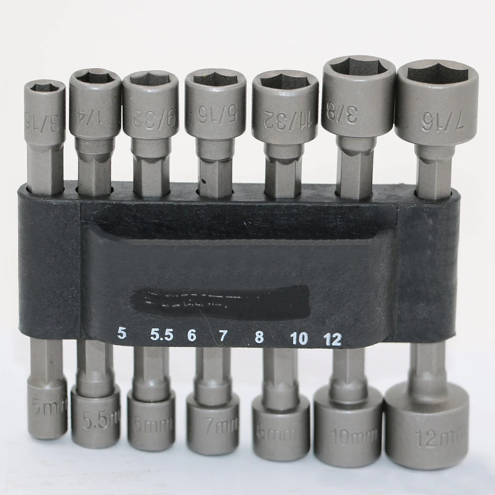 

14pc Power Nut Driver Set Black Case Dual Metric & Standard Sae 1/4 Shank Screwdrivers Nutdrivers Nut Driver Socket Bits Drill