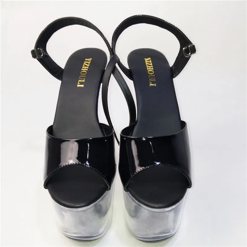 17 cm tall and transparent crystal, banquet wedding shoes, party shoes, sexy women's Dancer shoes