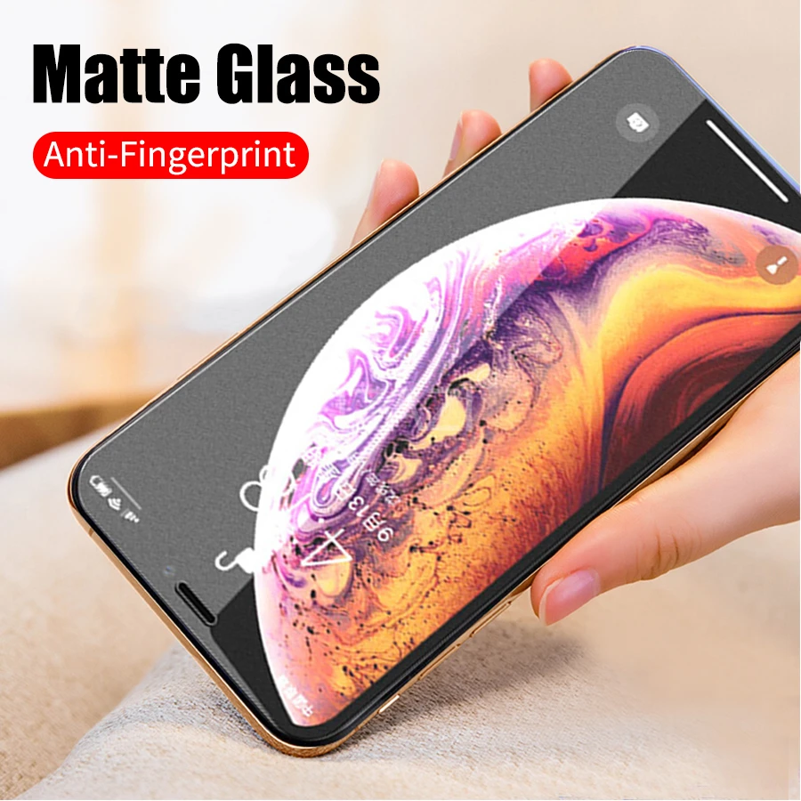 

No Fingerprint Premium Matte Tempered Glass Screen Protector for iPhone Xs Max XR 6 6S 7 8 Plus Frosted Glass Protective Film