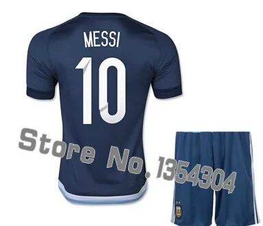 2015 Embroidery Argentina away dark blue #10 LIONEL MESSI jersey