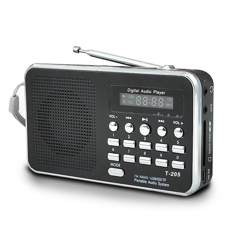 Горячая портативная мини Am Fm радио подставка для стереодинамика Sd/Tf карта с Usb - Цвет: Black