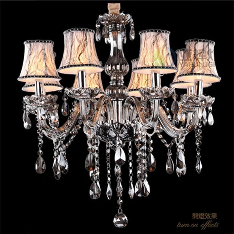 Home Smoke Grey Chandelier Crystal Lighting Mini Retro Vintage