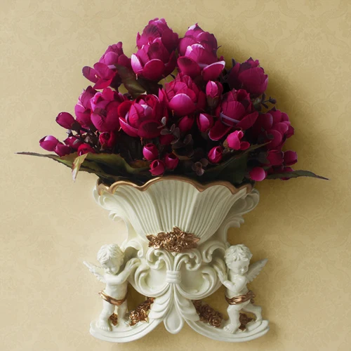 Европейская ваза Ангел настенная корзинка американский кантри настенные украшения, цветок композиция имитация цветок искусство домашний Настенный декор - Цвет: 8