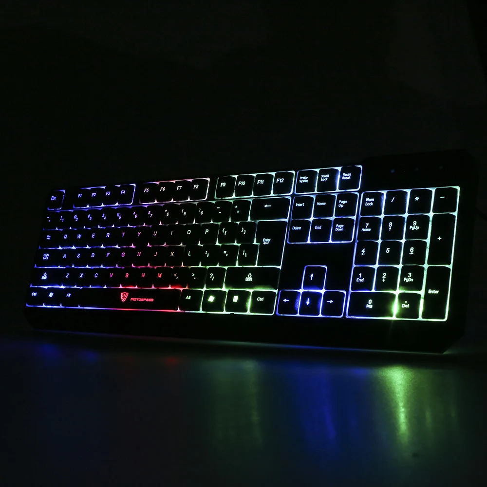 MOTOSPEED K70 USB Проводная 104 клавиши игр E-sport Keyboard светодиодный Красочные Подсветка с подсветкой для портативных ПК Тетрадь