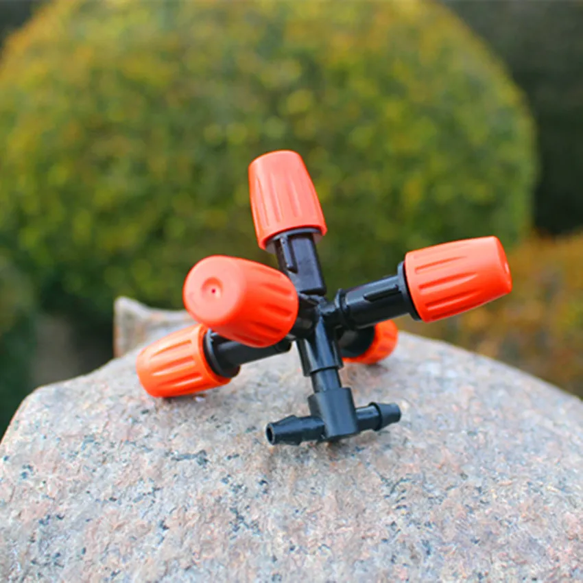 5 Way Adjustable Misting Sprinkler With 1/4inch Barbed Tee Mushrooms