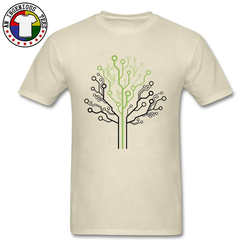 Graphic Men Tops Tees Circuit Tree Services Summer T-shirts 100% Cotton Short Sleeve Family Tee-Shirts Round Neck Circuit Tree Services beige