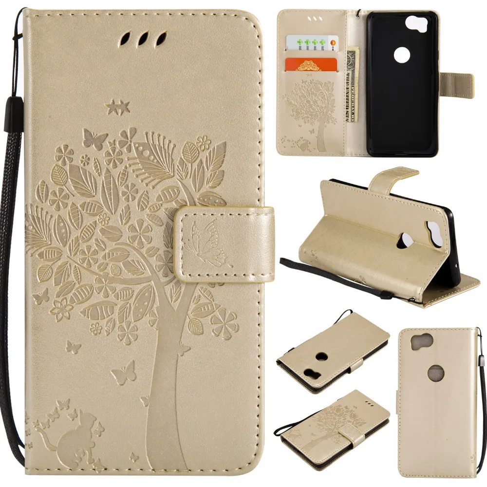 

For Google Pixel 2 XL 2xl Phone Case For Google Pixel 2 Pixel2 Flip Cover PU Leather Shell 3D Tree Sunflower Libro Coque Funda