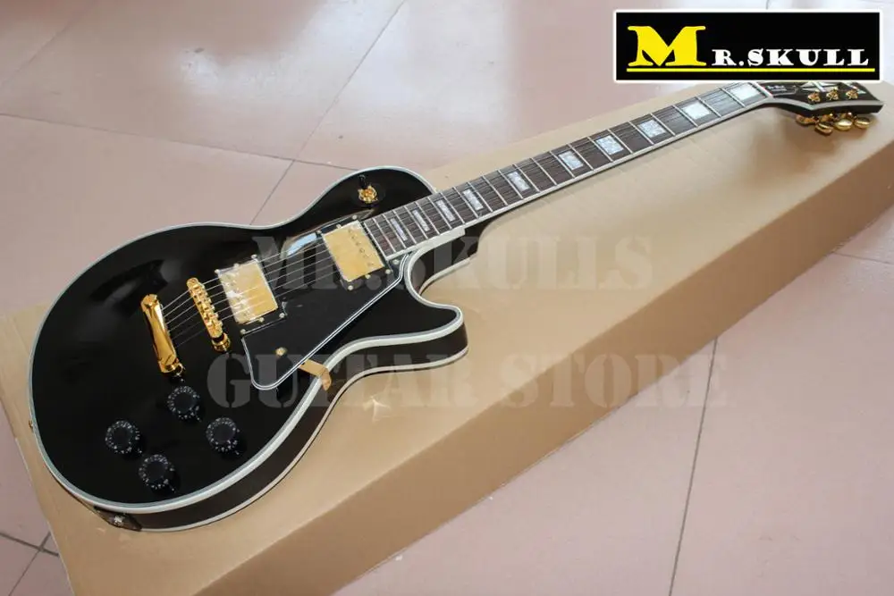 

OEM Gib Guitars black LP Custom electric guitar with golden hardware