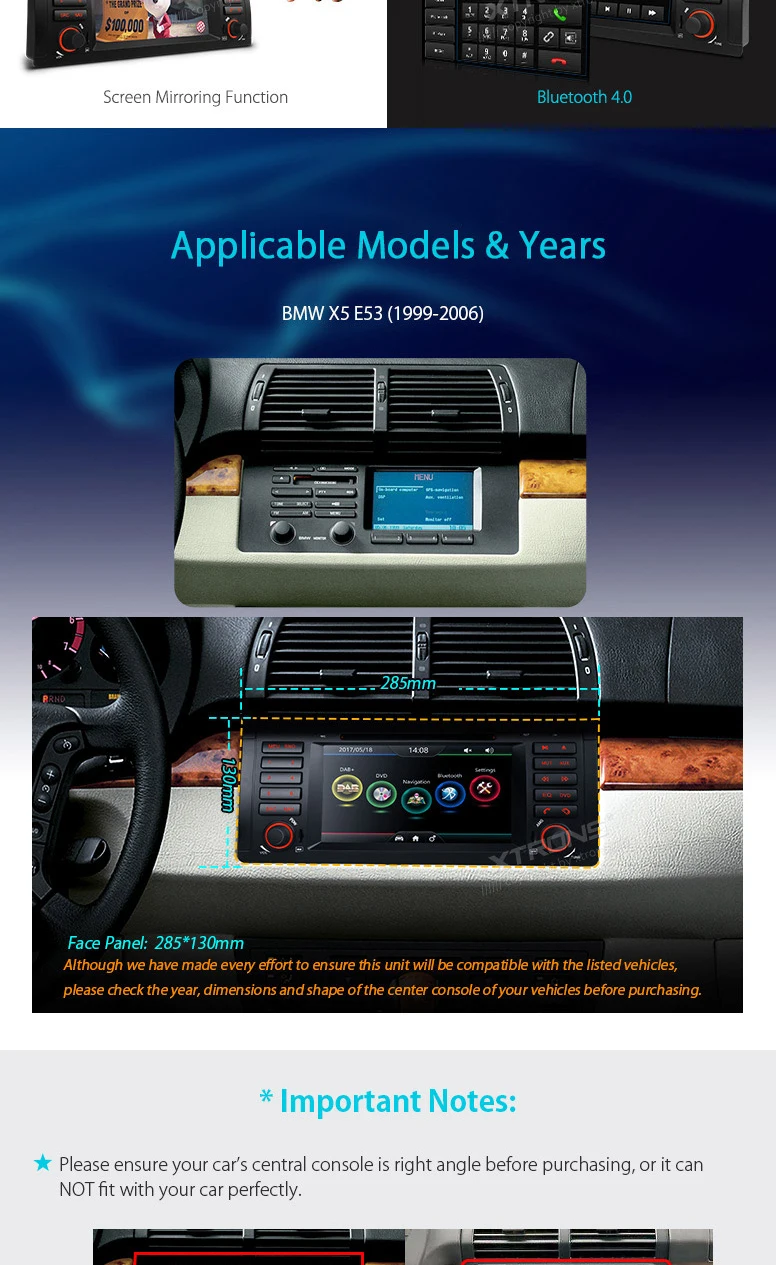 Best 7" Car DVD for BMW X5 E53 1999 2000 2001 2002 2003 2004 2005 2006 with Built-in Vehicle Standard DAB+ Module 2