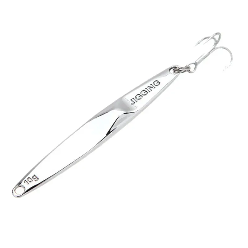 

10g 15g 20g Zinc Alloy Hard Fishing Lure Jigging Spear Shape Bait Metal Lures Treble Hook
