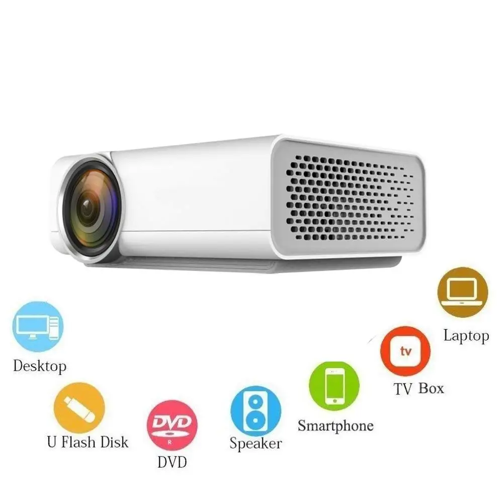 Portable Mini Video Projector HD 1080P 2200 Lumens Multimedia LCD Home Theater Projector W/HDMI Cable Support HDMI USB SD Card Portable Mini Video Projector HD 1080P 2200 Lumens Multimedia LCD Home Theater Projector W/HDMI Cable Support HDMI USB SD Card