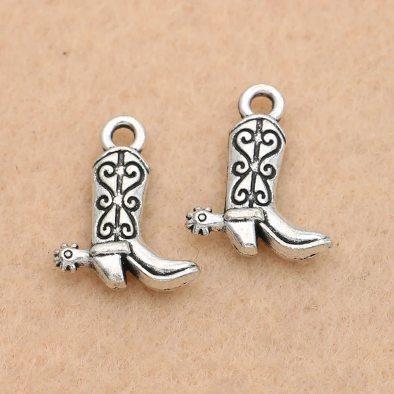 Sterling Silver cow-boy Western Boot Pendentif