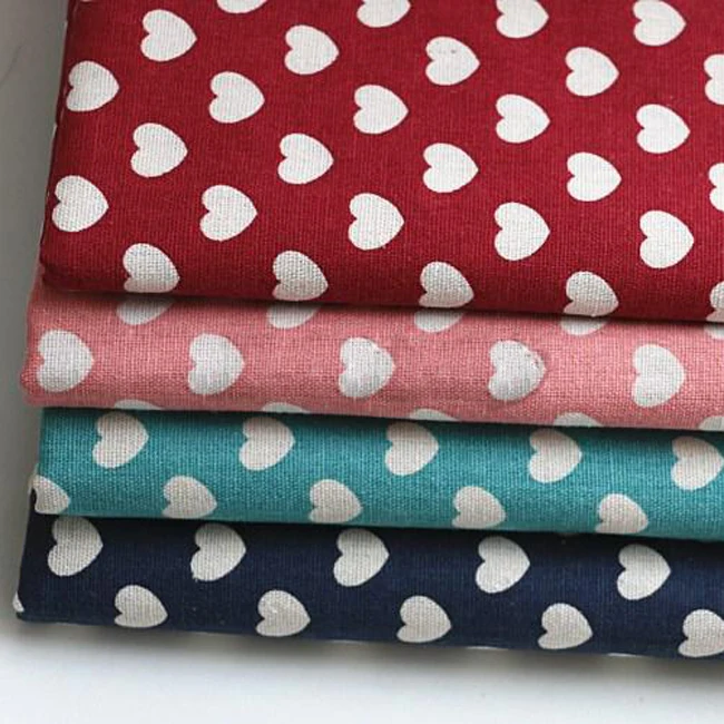 

Love hearts pattern fabric upholstery textiles linen cotton canvas