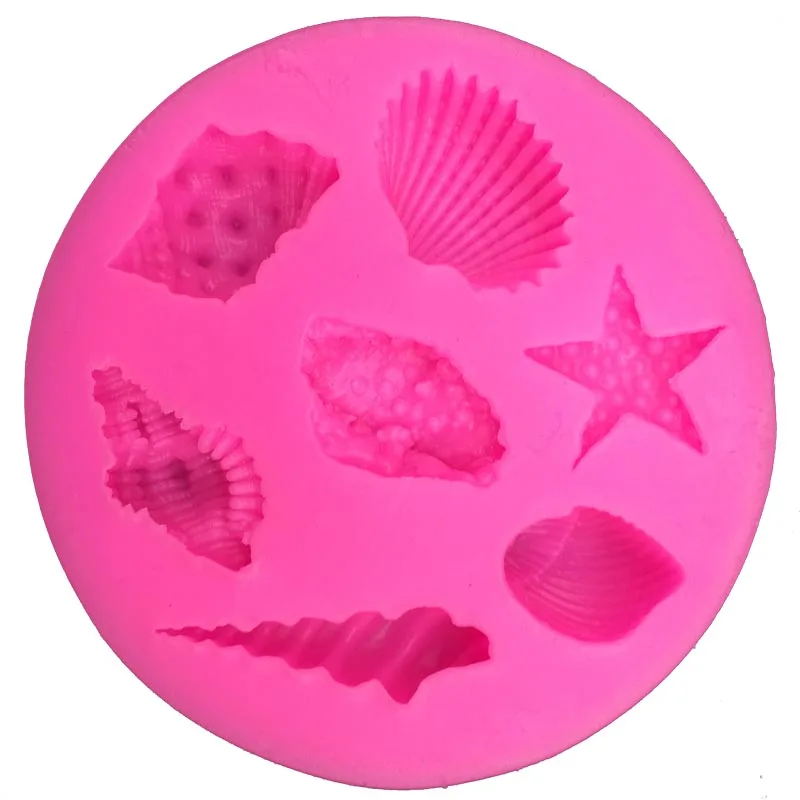 

Seashells starfish conch Shape fondant silicone mold for kitchen baking chocolate pastry candy Clay making decoration tool F0122