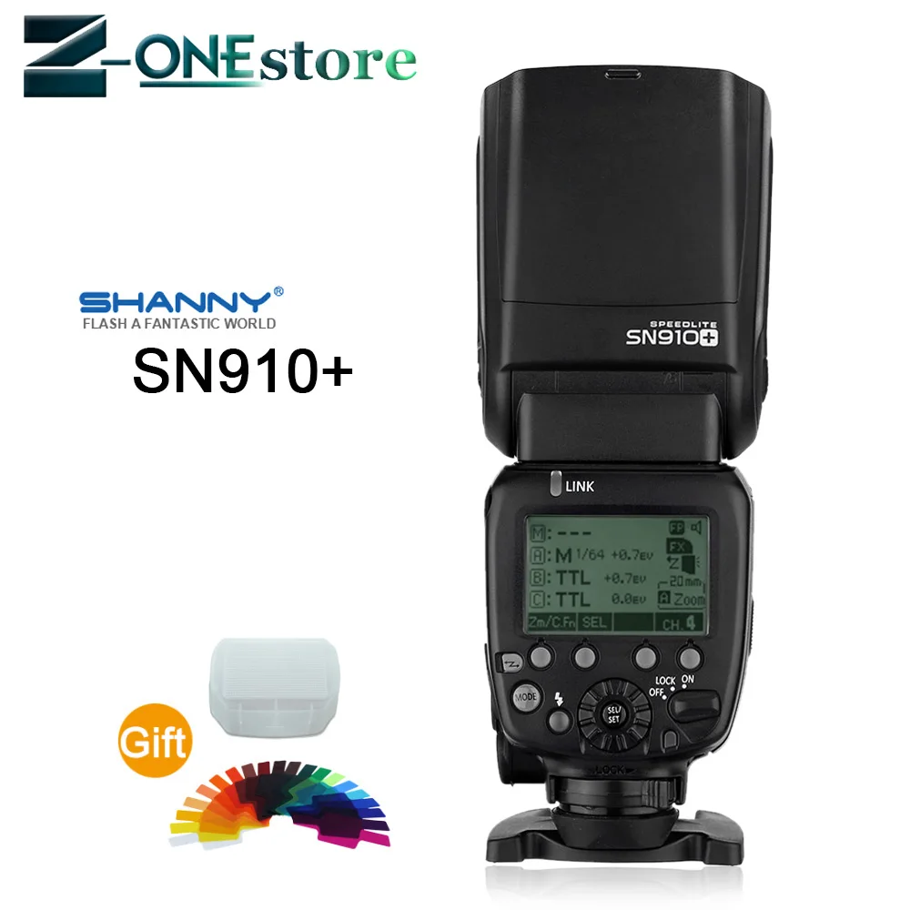 

Shanny SN910+ Flash Speelite i-TTL Wireless Master w/ Slave flashgun,HSS 1/8000s,GN60 for Nikon D800E D800 D610 D750 Camera