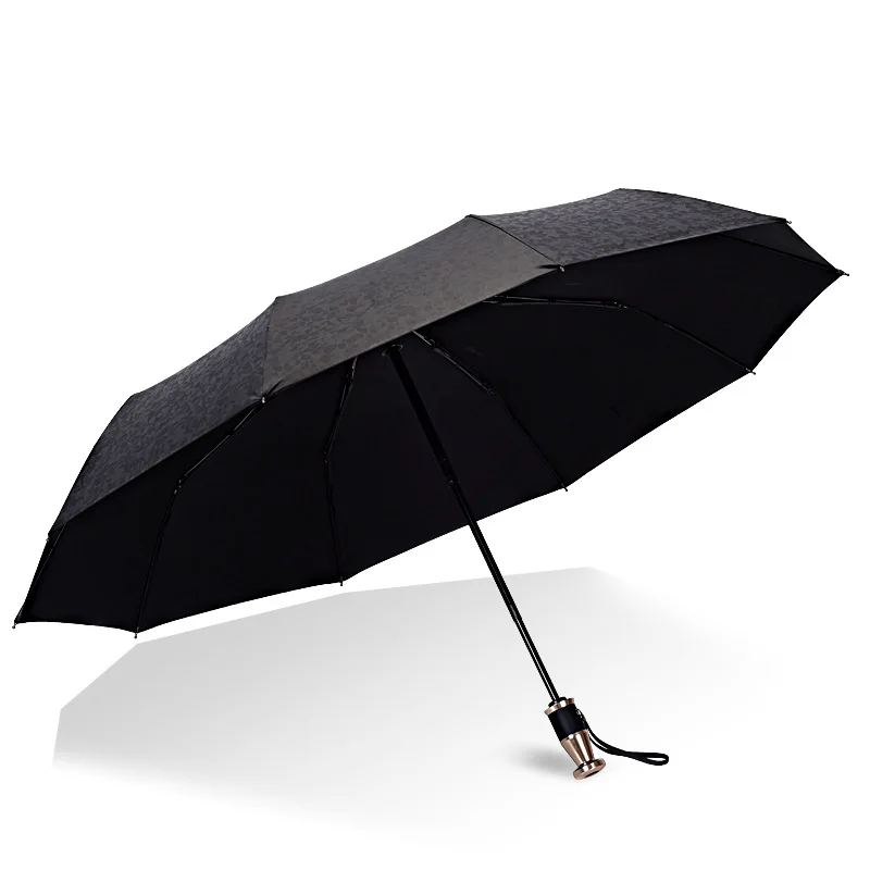 2018 Men Umbrella Business Metal Gift Black Coating Fully Automatic Three-folding Umbrellas High-end Design | Дом и сад