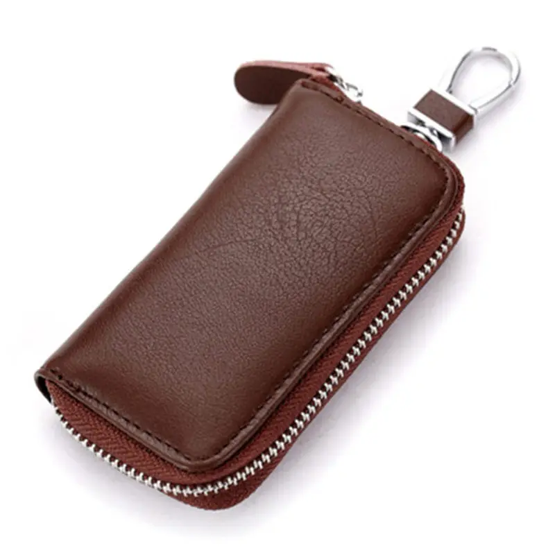 BISI GORO Luxury Key Holder Leather Key Organizer Men&Women Car Key Bag Fashion Housekeeper Key Holder Creative Gifts - Цвет: Brown CL930