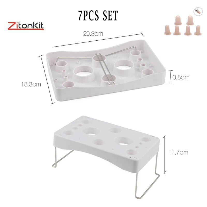7pcs/set Cake Icing Bag Stand Cream Bags Decorating Pastry Holder Silicone Piping Tip Cover Fondant Nozzle Tools DIY Baking