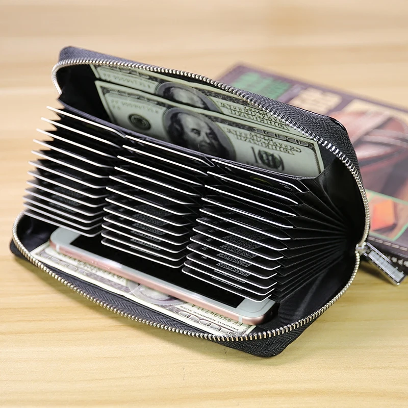 Buy 36 Card Holder Split Leather Wallet Men RFID
