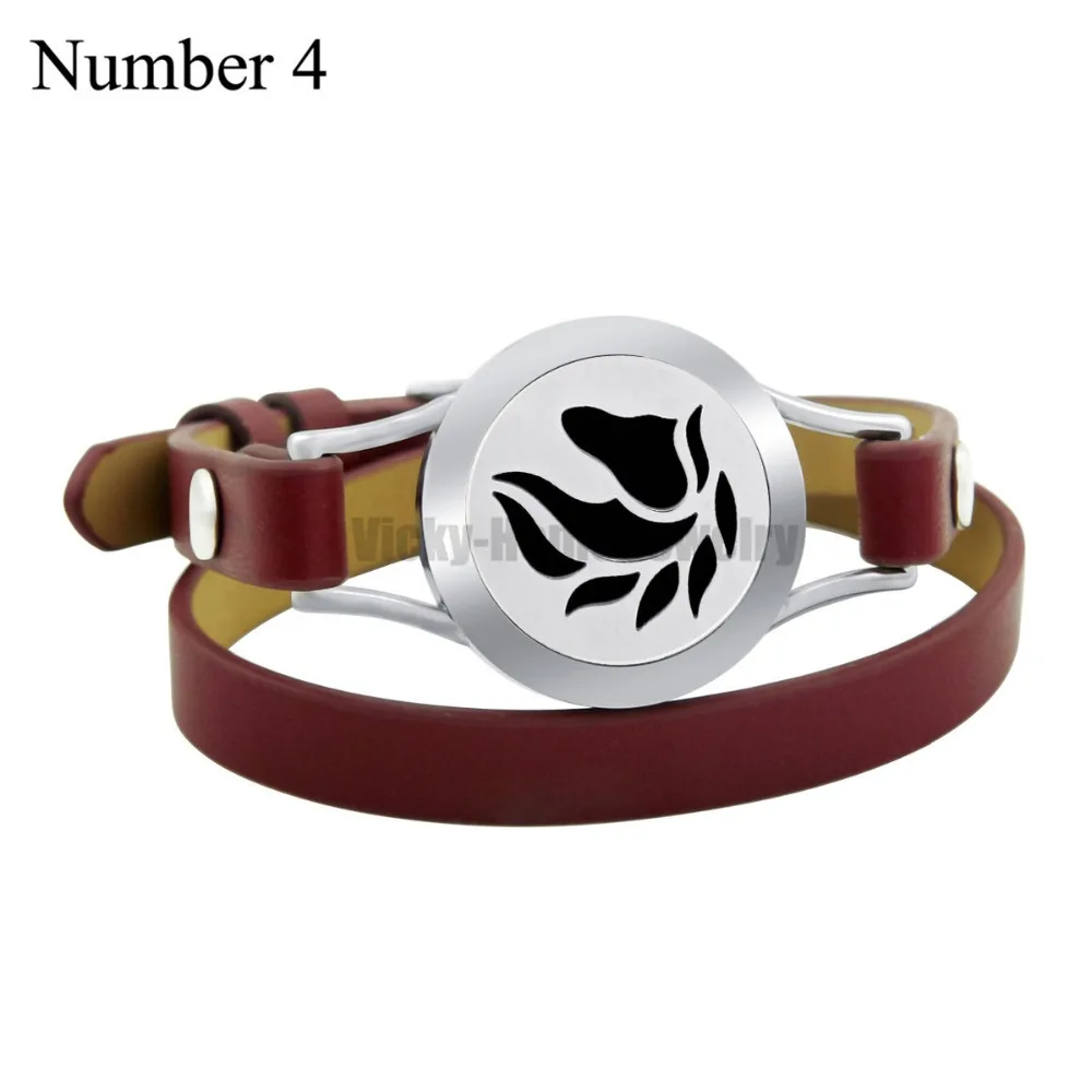 ZP-BS090-5 Diffuser Leather Locket Bracelet_