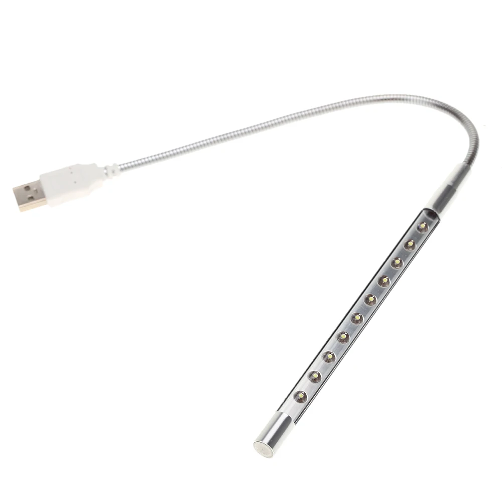 المحمولة مرنة الترا برايت البسيطة 10 led usb ضوء مصباح للكمبيوتر الدفتري المحمول الكمبيوتر usb إمدادات الطاقة