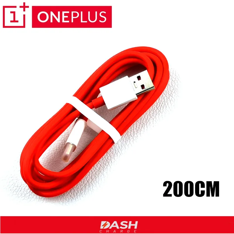 

Original OnePlus Dash Charger Cable Genuine 200cm red 4A Fast Charge Data Cable For One plus 6 6t 5t 5 3t 3 Mobile Phone
