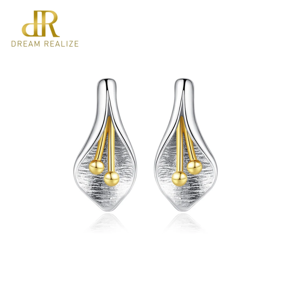 

DR Fashion Hot Brush Solid 925 Sterling Silver Tulip Flower Stud Earrings for Women Fine Jewelry Silver Boucle D'Oreille Gift