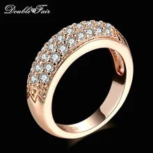 Cubic Zirconia Engagement Rings Wholesale Rose Gold/Silver Color Crystal Fashion CZ Stone Wedding Jewelry For Women DFR061M